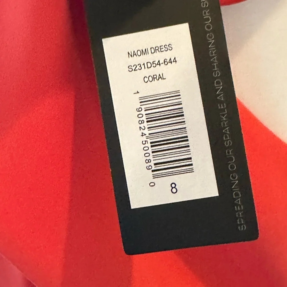 NWT Sachin & Babi Women's Coral Naomi Dress Size 8